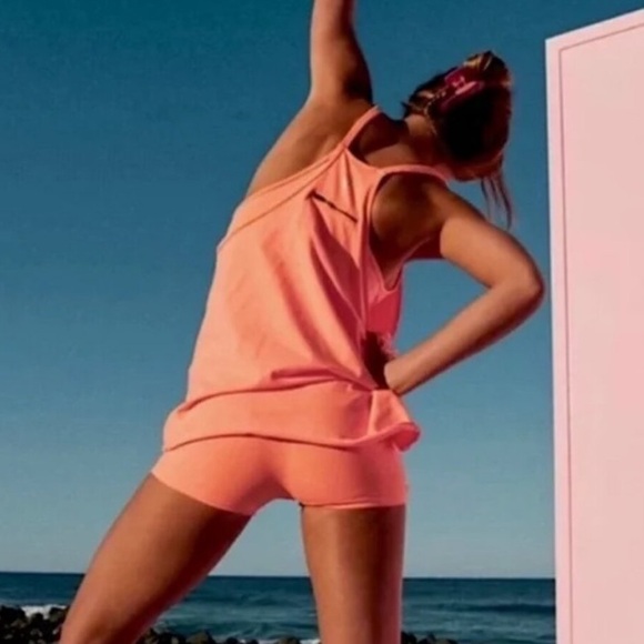 Free People Movement Hot Shot Romper Shorts Dress Size Medium Orange - Picture 3 of 9